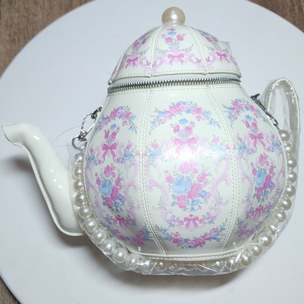 Dolls Kill Sugar Thrillz Tea Society Handbag Regency Teapot Bag Purse Kettle - Picture 2 of 10